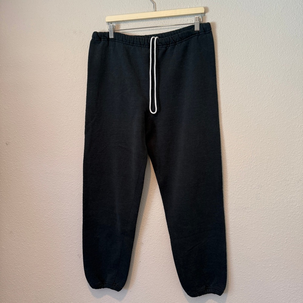 Vintage Russell Athletic Mens Black Sweatpants Made in USA Fleece Lined Large